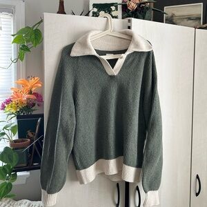 Aerie Collar V-Neck Sweater